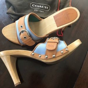 Coach wooden heels. Never been worn!